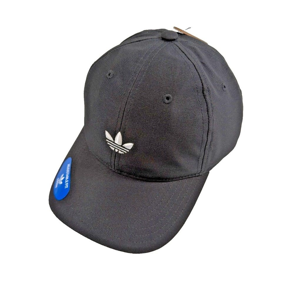 adidas Originals Relaxed Modern Trefoil Hat Black Strapback Cap NWT BH4547
